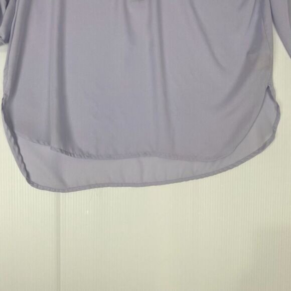 Michael Kors Half Zip Women's Lavender Roll sleeve Blouse Pockets Size L Used - Picture 13 of 16